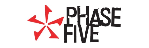The Phase five logo stands out on a white background, capturing attention amidst competitors in the wake surfing competition.