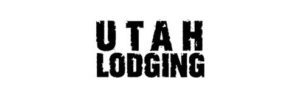The logo for Utah lodging incorporates elements of wake surfing and competition, with a subtle nod to fans of outdoor activities.