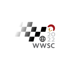 The 2022 WWSC logo stands out boldly on a sleek black background, captivating wake surfing fans and competitors alike.