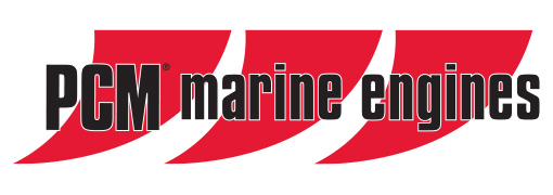 Pcm marine engines logo designed for surfers and wake surfing competitors.