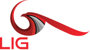 The logo for lig rentals, where you can Ride the Wave.