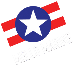 The logo for melo marine, capturing the essence of "Ride the Wave".