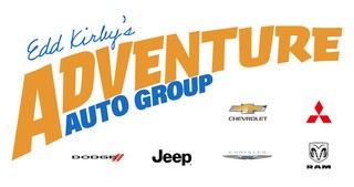 Logo for Edd Kirby’s Adventure Auto Group with Chevrolet, Mitsubishi, Dodge, Jeep, Chrysler, and RAM brand logos underneath, featured at ChattaWake 2025.