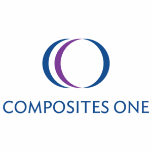 Composites One logo featuring three overlapping ovals, two blue and one purple, above the company name in blue capital letters on a white background, as seen at the World Wake Surfing Championship 2025.